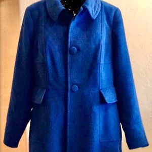 A-Line Royal Blue Plus Size Winter Dress Coat